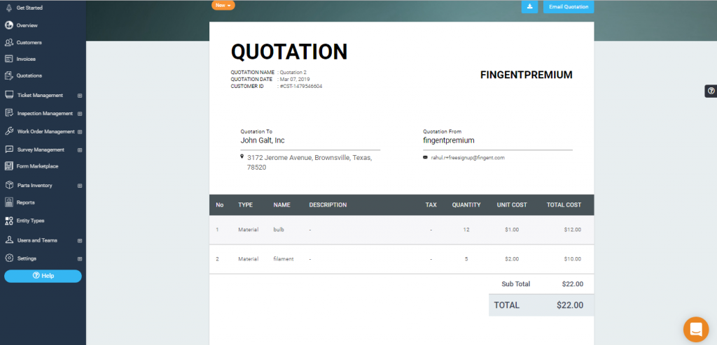 Quotation Management